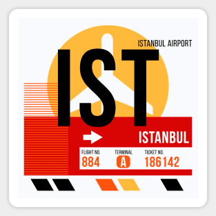 Istanbul (IST) Airport // Sunset Baggage Tag Magnet